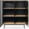 Vitrína s LED osvětlením Orta 107 cm černá/dub Vicenza