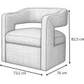 Otočné designové křeslo Leith šedé