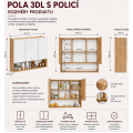 Závěsná koupelnová skříňka se zrcadlem POLA 3DL/P dub artisan 