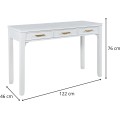 Psací stůl Avola 122 cm s nabíjecí stanicí z masivu bílý