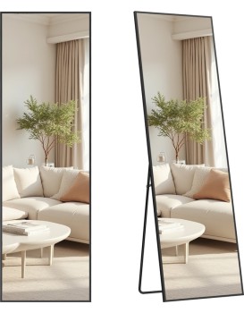 Stojací zrcadlo Menry 160 cm černé