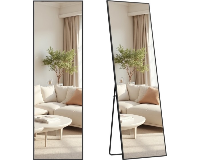 Stojací zrcadlo Menry 160 cm černé