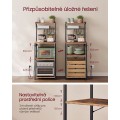 Kuchyňský regál s napájecí stanicí Vasagle Berry 45 cm černý/hnědý