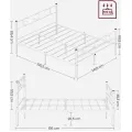 Dvoulůžková kovová postel Vasagle Vorna 140x190 bílá