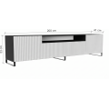 TV stolek NEMIO 200 cm bílý/černý