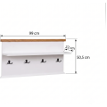 Předsíňový věšák Galileo 03 99 cm bílý/dub přírodní