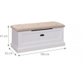 Truhla s úložným prostorem a lavicí Galileo 100 cm bílá/hnědá