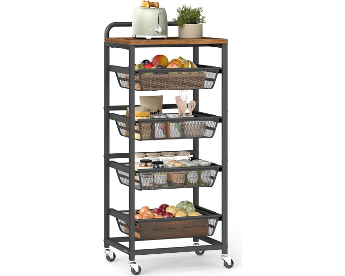 Servírovací stolek Vasagle Fiol 40 cm černý/hnědý