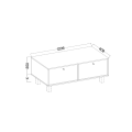TV stolek Tilina 2D 120 cm černý/zlatý