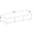 TV stolek Tilina 3D 180 cm béžový/zlatý