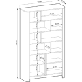 Knihovna Bari 103 cm dub Vincenza
