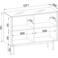 Komoda s LED osvětlením Orta 107 cm černá/dub Vicenza