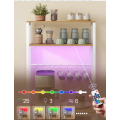 Kuchyňský regál s integrovanou napájecí lištou a LED osvětlením Vasagle Cinty 60 cm bílý/hnědý