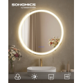 Dotykové nástěnné zrcadlo s LED osvětlením Bivo 61 cm bílé