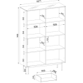 Vitrína s LED osvětlením Orta WTSZ 107 cm černá/dub Vicenza