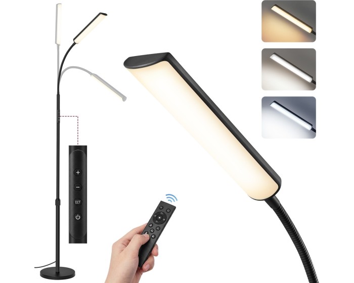Nastavitelná stojací LED lampa Mikro černá