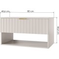 Závěsná skříňka pod umyvadlo Hana 80 cm kašmírová/zlatá