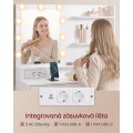 Toaletní stolek s LED osvětlením a nabíjecí stanicí Vasagle Villas 169 cm bílý