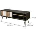 TV stolek Adesso 150 cm z masivu černý/hnědý
