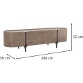 TV stolek Sileno 200 cm ořech/černý