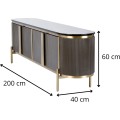 TV stolek Stilig ST382A 200 cm černý mramor/zlatý