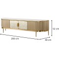 TV stolek Stilig ST905 200 cm slonovinový/zlatý/mramor