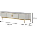 TV stolek Stilig ST905C 200 cm bílý/zlatý/mramor