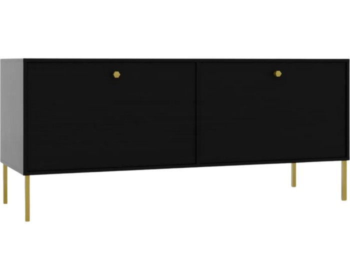 TV stolek Tilina 2D 120 cm černý/zlatý