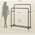 Pojízdný stojan na oblečení Loki 110 cm černý