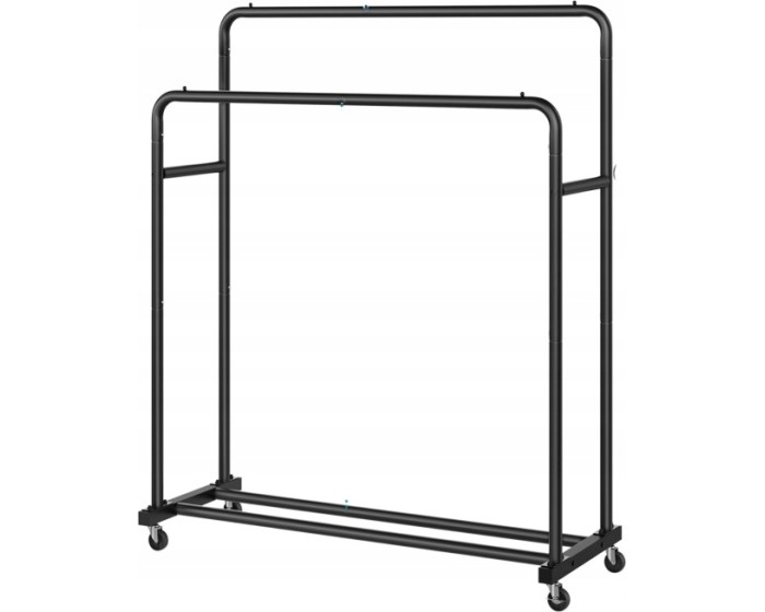Pojízdný stojan na oblečení Loki 110 cm černý