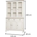Vitrína Ravenna 120 cm z masivu bílá/tmavě hnědá