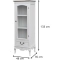 Vitrína Rimini 48 cm z masivu bílá/tmavě hnědá
