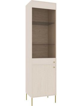 Vitrína Tilina 52 cm béžová/zlatá