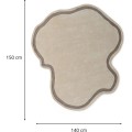 Vlněný koberec Riki 140x150 cm krémový/hnědošedý