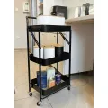 Skládací pojízdný regál Piko 82 cm černý