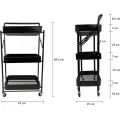 Skládací pojízdný regál Piko 82 cm černý