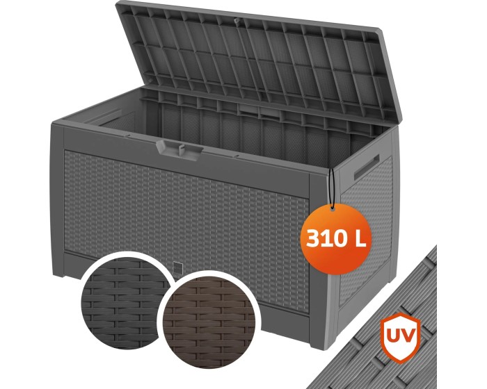 Zahradní úložný box Matubo II 310 L šedý