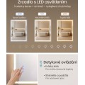 Dotykové obdélníkové nástěnné zrcadlo s LED osvětlením Bivo 50,7 cm bílé