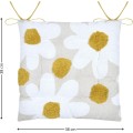 Oboustranný podsedák na židli Camille 38x38 cm žlutý/bílý