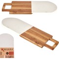 Krájecí prkénko s úchytem PREPPY 38x18 cm z masivu/bílý mramor