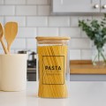 Skleněná kuchyňská dóza na těstoviny PASTAS 1,2 l bambus/čírá
