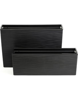 Sada 2 ks květináčů Riflo 56×19/36,2×56,1 cm černá