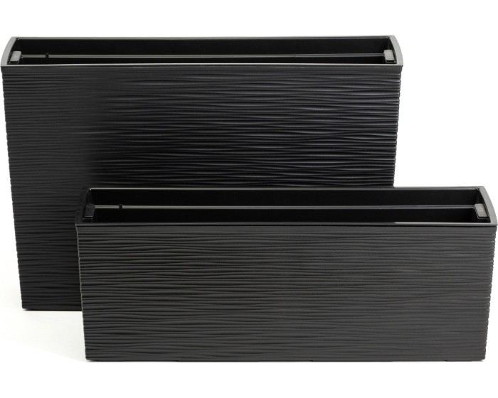 Sada 2 ks květináčů Riflo 56×19/36,2×56,1 cm černá