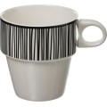 Sada stojanu a 4 ks šálků BOHEMIA 260 ml černá/bílá
