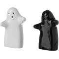 Sada 2 ks keramické slánky a pepřenky SALT & PEPPER černá/bílá