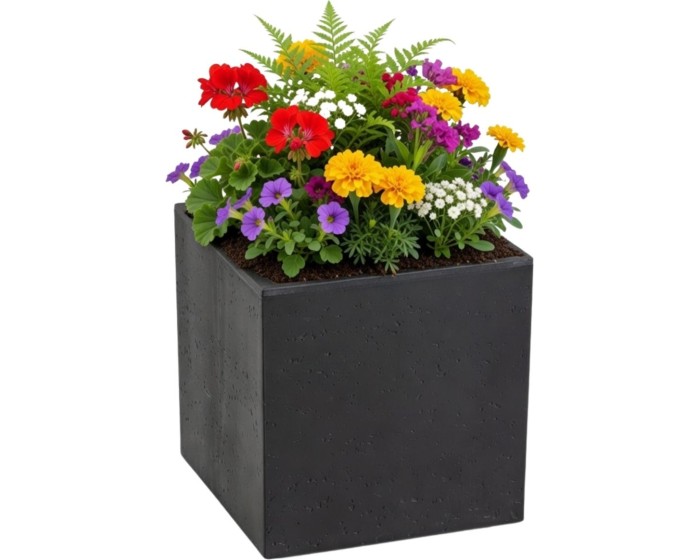 Květináč na kolečkách BETONIQUE ECO 30x30 cm černý