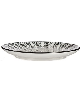 Mělký porcelánový talíř GEOMETRICO 24 cm bílý/černý