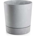 Květináč s podmiskou AZALEA 35 cm šedý beton 
