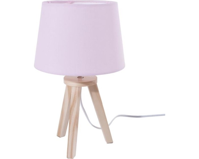 Noční lampa s růžovým stínidlem 31 cm