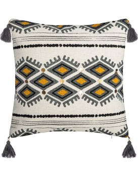 Bavlněný povlak na polštář Aztec 40x40 cm bílý